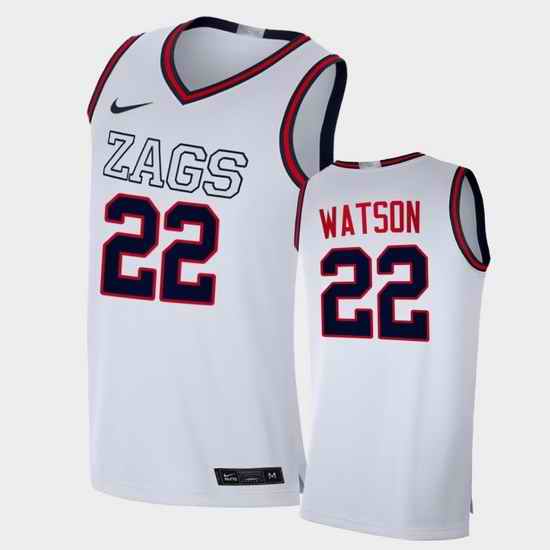 Men Gonzaga Bulldogs Anton Watson Replica White College Basketball 2020 21 Jersey